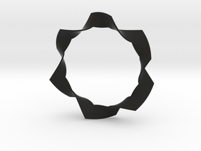 Folded Hexagram in Black Natural Versatile Plastic: Small