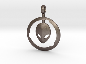 Alien Pendant  in Polished Bronzed-Silver Steel
