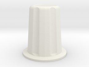 Rotary encoder knob for 6mm shaft in White Natural Versatile Plastic: Medium