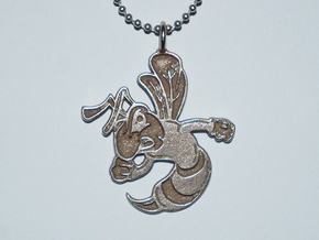 Hornets Pendant in Polished Bronzed-Silver Steel