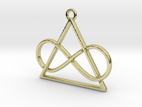 Infinite and triangle intertwined in 18k Gold Plated Brass