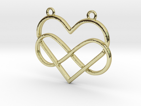 Infinite and heart intertwined in 18k Gold Plated Brass