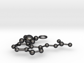 Psilocybin Molecule (large) in Polished and Bronzed Black Steel