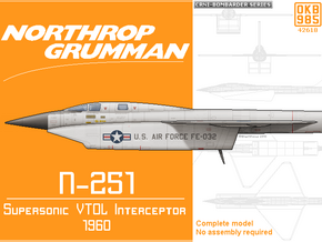 Northrop Grumman N-251 Supersonic VTOL Interceptor in Black Natural Versatile Plastic: 1:144