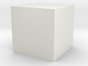 3D printed Sample Model Cube 0.25cm in White Natural Versatile Plastic