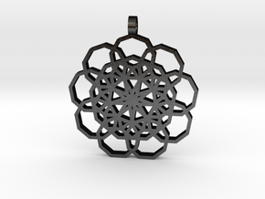 Nine pointed pendant in Matte Black Steel