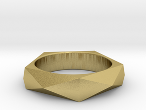 Faceted Ring in Natural Brass