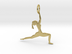lady in Yoga Pose Pendant in Natural Brass