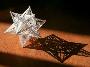 8 cm Great icosahedron in White Natural Versatile Plastic