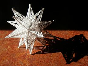 10 cm Great Stellated Dodecahedron in White Natural Versatile Plastic