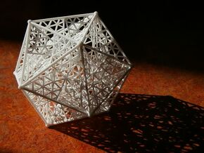 8 cm Great dodecahedron in White Natural Versatile Plastic