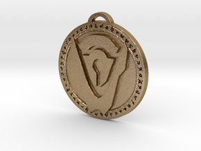 Hand of Argus Faction Medallion in Polished Gold Steel