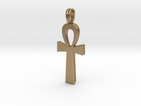 Ankh Symbol Jewelry Pendant Small 2 Cm in Polished Gold Steel