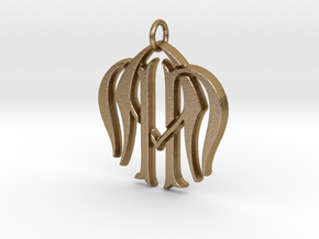 Cipher Initials NNA Pendant  in Polished Gold Steel