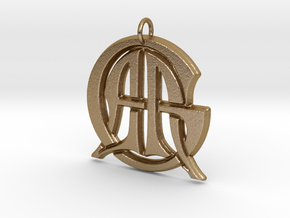 Monogram Initials AAG Cipher in Polished Gold Steel