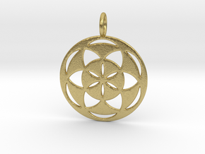 Seed of Life filled 29mm in Natural Brass