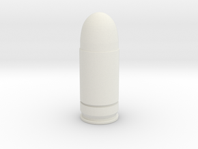 Bullet Token in White Natural Versatile Plastic: Small