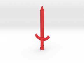 Red Sword Pendant (Spiked hilt) in Red Processed Versatile Plastic: Small