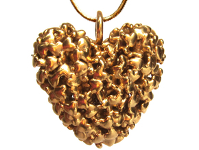 365 Hearts Pendant - Large in 14k Gold Plated Brass