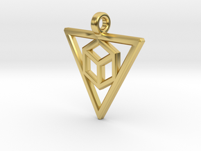Geometric Triangle Pendant in Polished Brass