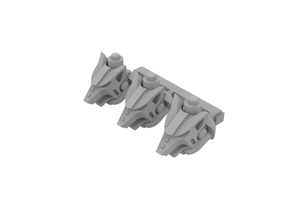 Miniature scale - Iron Wolf Head (3pc) in Tan Fine Detail Plastic