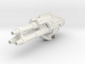 Titanicus Scaled Gun_warlord Laser blaster-V2 in White Natural Versatile Plastic