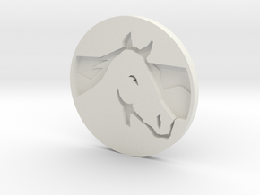 Horse Pendant 2 in White Natural Versatile Plastic