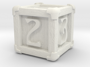 High Detailed Wood Dice with Numbers in White Natural Versatile Plastic: Small