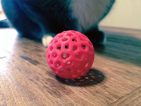 Voronoi Cat Toy in Red Processed Versatile Plastic