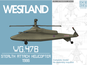 Westland WG.47B Stealth Helicopter in Black Natural Versatile Plastic: 1:144