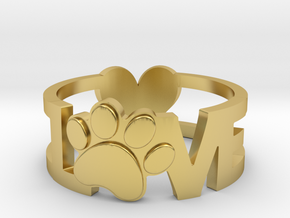 Unconditional Love Ring in Polished Brass