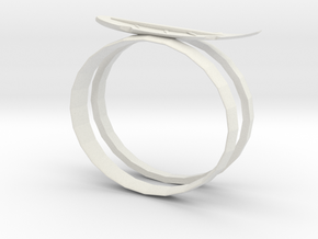 Feather Ring in White Natural Versatile Plastic