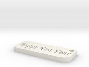 happy new year in White Natural Versatile Plastic: Small