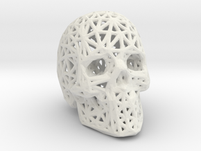 Human Skull with Pattern in White Premium Versatile Plastic