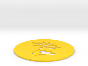 Lotus coaster in Yellow Processed Versatile Plastic