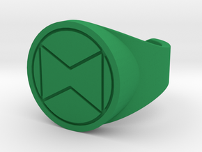 Rambler Ring - Green Dot Version in Green Processed Versatile Plastic