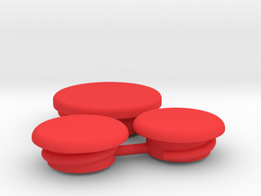 Thumbwheel Screw Caps Set (Part CP123) in Red Processed Versatile Plastic
