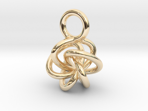 5-Knot Earring 10mm wide in 14k Gold Plated Brass