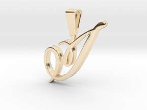 INITIAL PENDANT I in 14k Gold Plated Brass