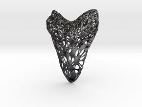 Shark Tooth Voronoi Pendant in Polished and Bronzed Black Steel
