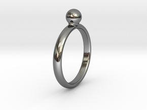 ring pearl all sizes in Fine Detail Polished Silver: 7 / 54