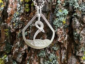 Celtic Zodiac Snake Pendant in Natural Silver