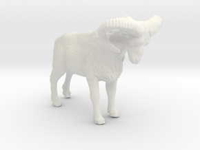 O Scale (1:48) Bighorn Sheep Ram in White Natural Versatile Plastic
