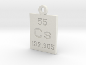 Cs Periodic Pendant in White Natural Versatile Plastic