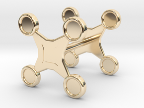 Fidget Spinner Cufflink in 14k Gold Plated Brass