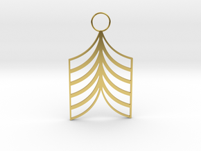 Lined Earring in Polished Brass