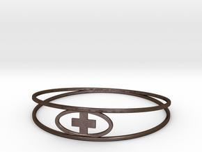 Round Plus Bracelet in Polished Bronze Steel