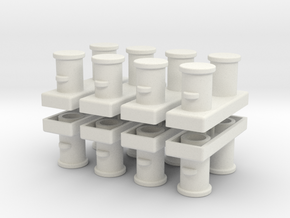 Double Bollards acc. ISO 3913 - 1:50 - 8X in White Natural Versatile Plastic