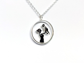 Mother & Son Pendant 1 -Motherhood Collection in Polished Silver