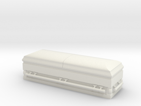 1:18 Scale Casket (Coffin) in White Natural Versatile Plastic